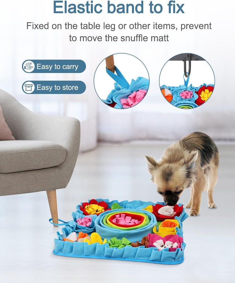 Ankilo Upgraded Snuffle Mat for Dogs, 19.7''x19.7'' Interactive Feed Game for Boredom, Felt Wool Dog Feeding Mats for Small/Medium/Large Dogs, Encourages Natural Foraging Skills and Stress Relief - Image 4